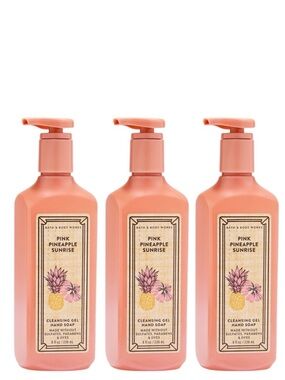 Bath & Body Works 3-Pc PINK PINEAPPLE SUNRISE Gel Hand Soap